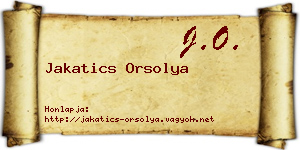 Jakatics Orsolya névjegykártya